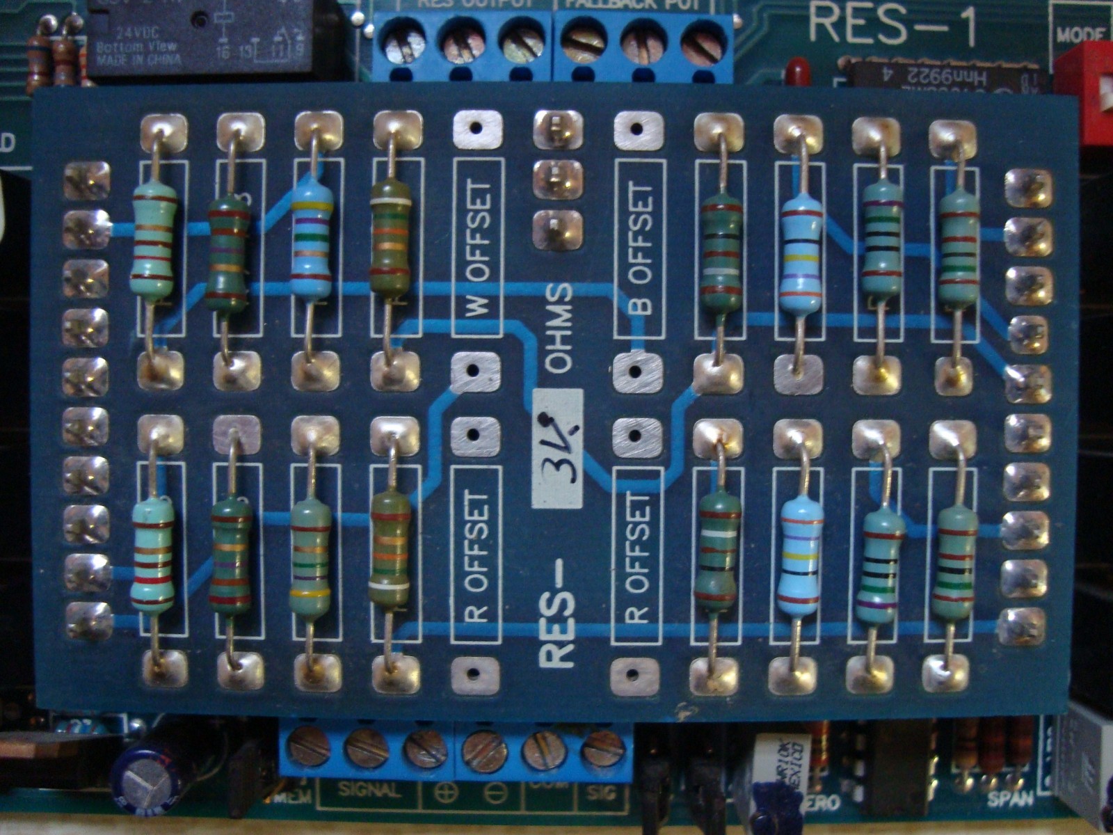 Used R.E. TECHNOLOGIES KELE 3K OHMS RESISTANCE TRANSDUCER BOARD - MODEL: RES-1