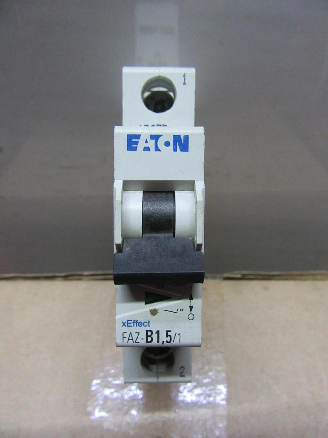 Used EATON SINGLE POLE BREAKER FAZ-B1,5/1-SP 6 AMP 277 VAC **WARRANTY INCLUDED**
