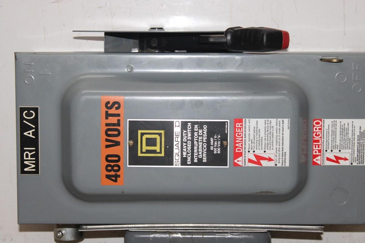 Used SQUARE D HEAVY DUTY SAFETY DISCONNECT SWITCH H362 60 AMP 600 VAC *WARRANTY*