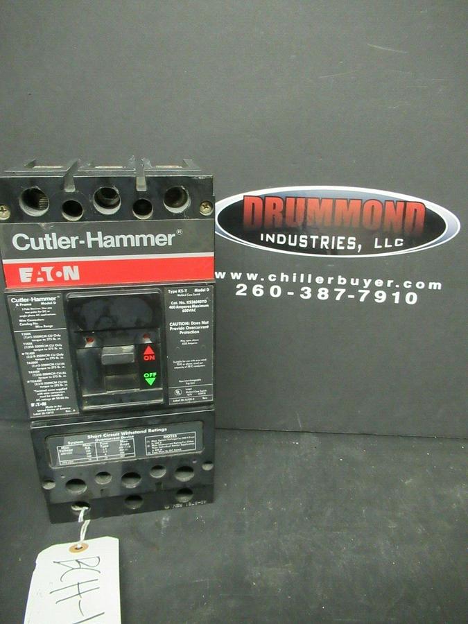 Used CUTLER-HAMMER CIRCUIT BREAKER KS36040YD KS-Y 400 AMP 600 VAC 3-POLE 3-PHASE