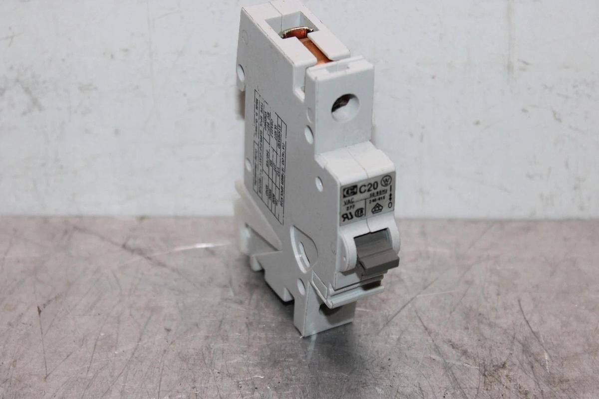 Used CUTLER-HAMMER CIRCUIT BREAKER SCPL1C20 SINGLE POLE 20 AMP 277 VAC C20