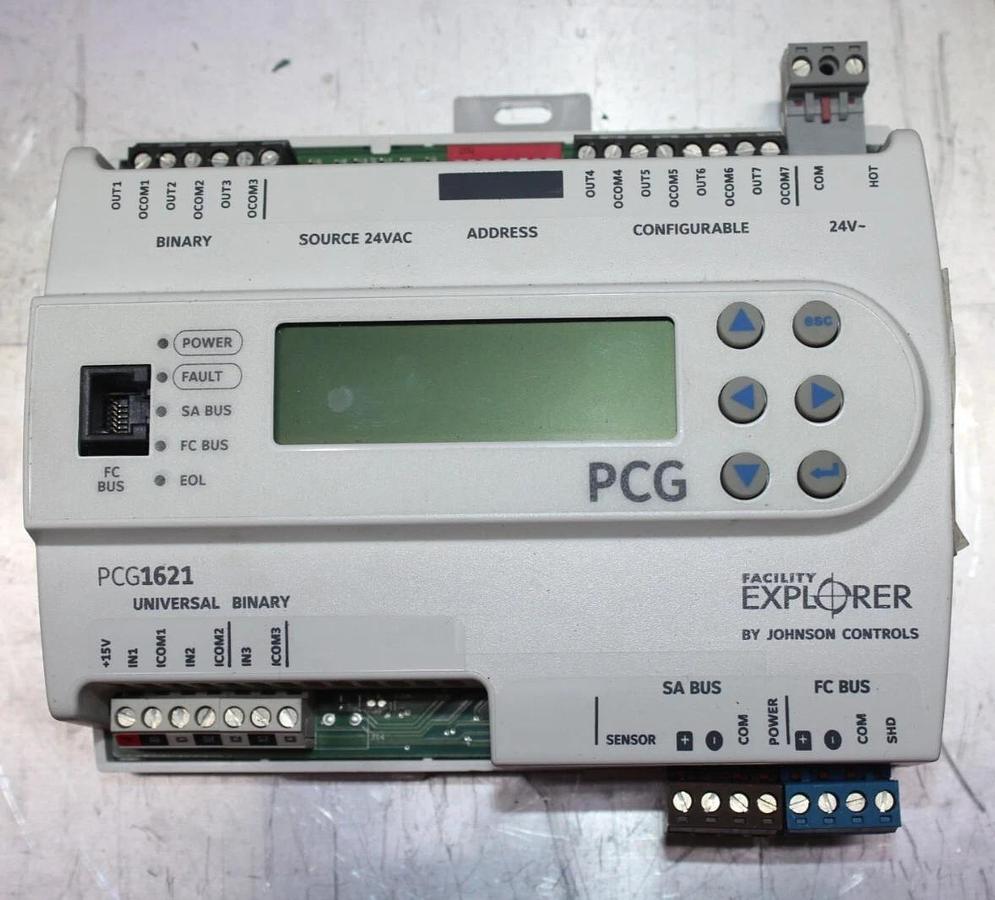 Used JOHNSON CONTROLS PCG PROGRAMMABLE LOGIC CONTROLLER FX-PCG1621-1