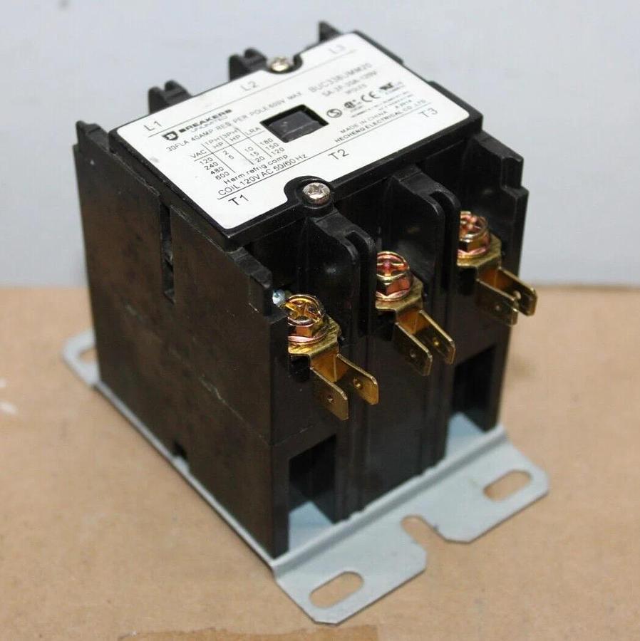 Used BREAKERS UNLIMITED CONTACTOR BUC338UMM20 600 VAC 30 AMP 20 HP **WARRANTY**