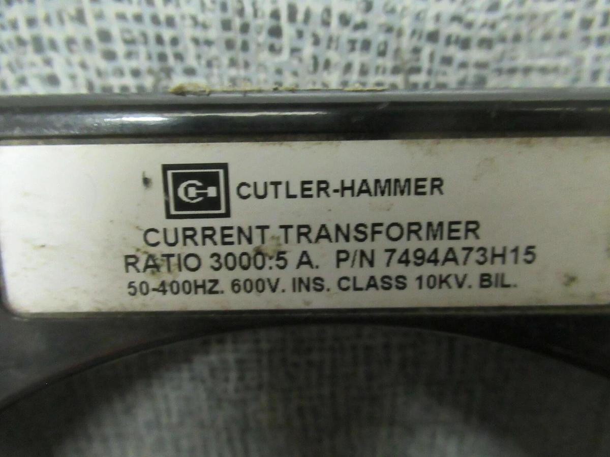Used CUTLER HAMME CURRENT TRANSFORMER 7494A73H1 RATIO: 3000:5 A 50-400 HZ