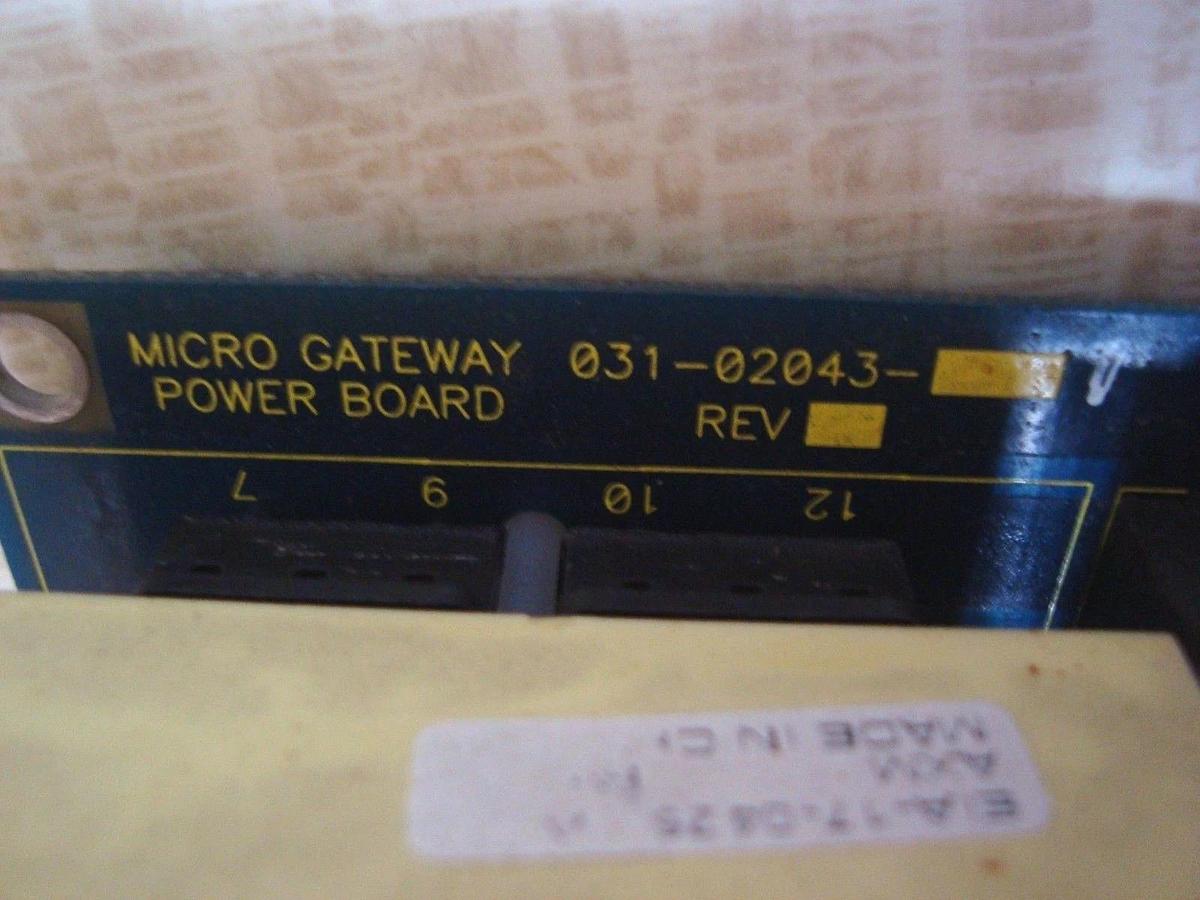 Used YORK MICRO GATEWAY CIRCUIT POWER BOARD PART NO: 031-02043-001 REV C * WARRANTY *