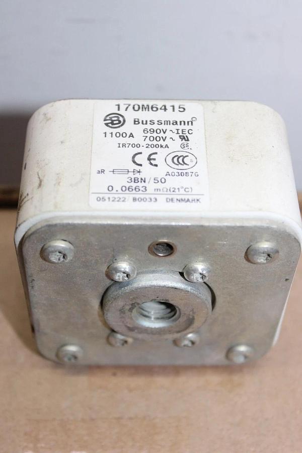 Used BUSSMANN SQUARE BODY FUSE 170M6415 1100 AMP 700 VAC IR700 200KA **WARRANTY**