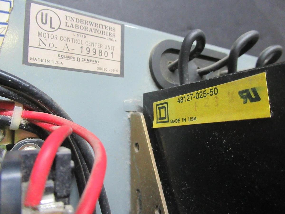 Used SQUARE D MCC MOTOR CONTROL STARTER 12" MODEL 4 W/ NEMA SIZE 1 8536SCO3 10 HP