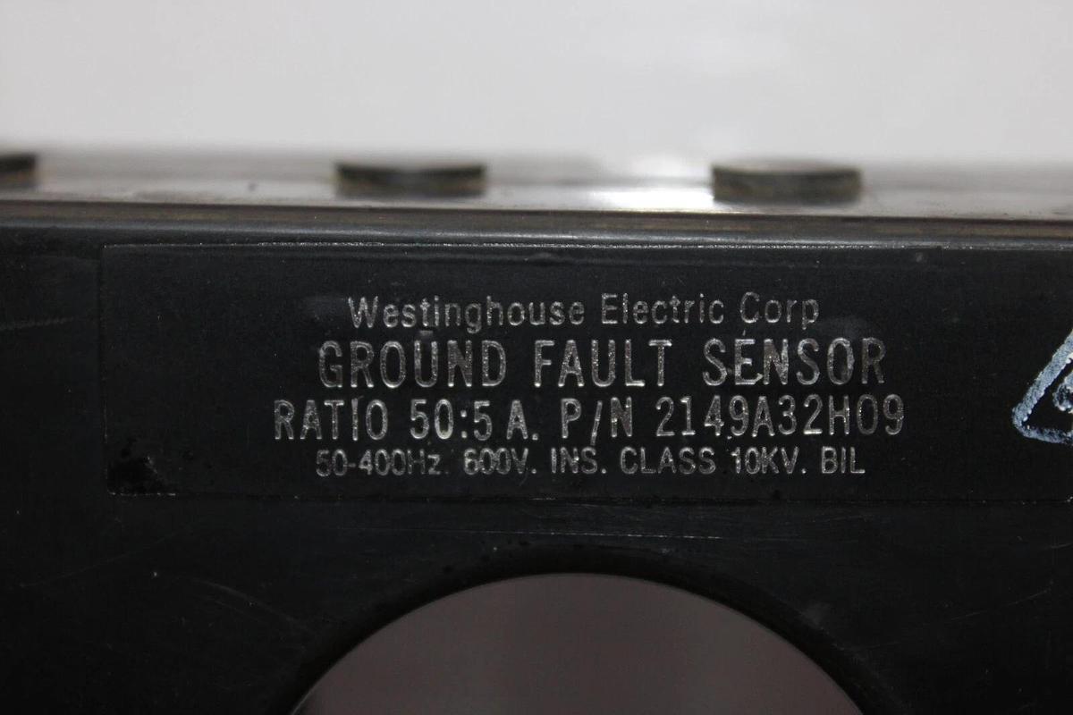 Used CUTLER HAMMER GROUND FAULT SENSOR 2149A32H09 50:5 AMP 50-400 HZ 10 KV *WARRANTY*