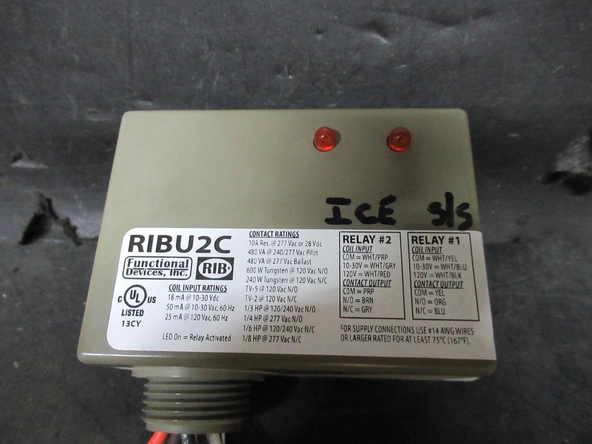 Used FUNCTIONAL DEVICES RIBU2C PILOT RELAY 10 AMP 10-30 VAC COIL: 120 VAC *WARRANTY*