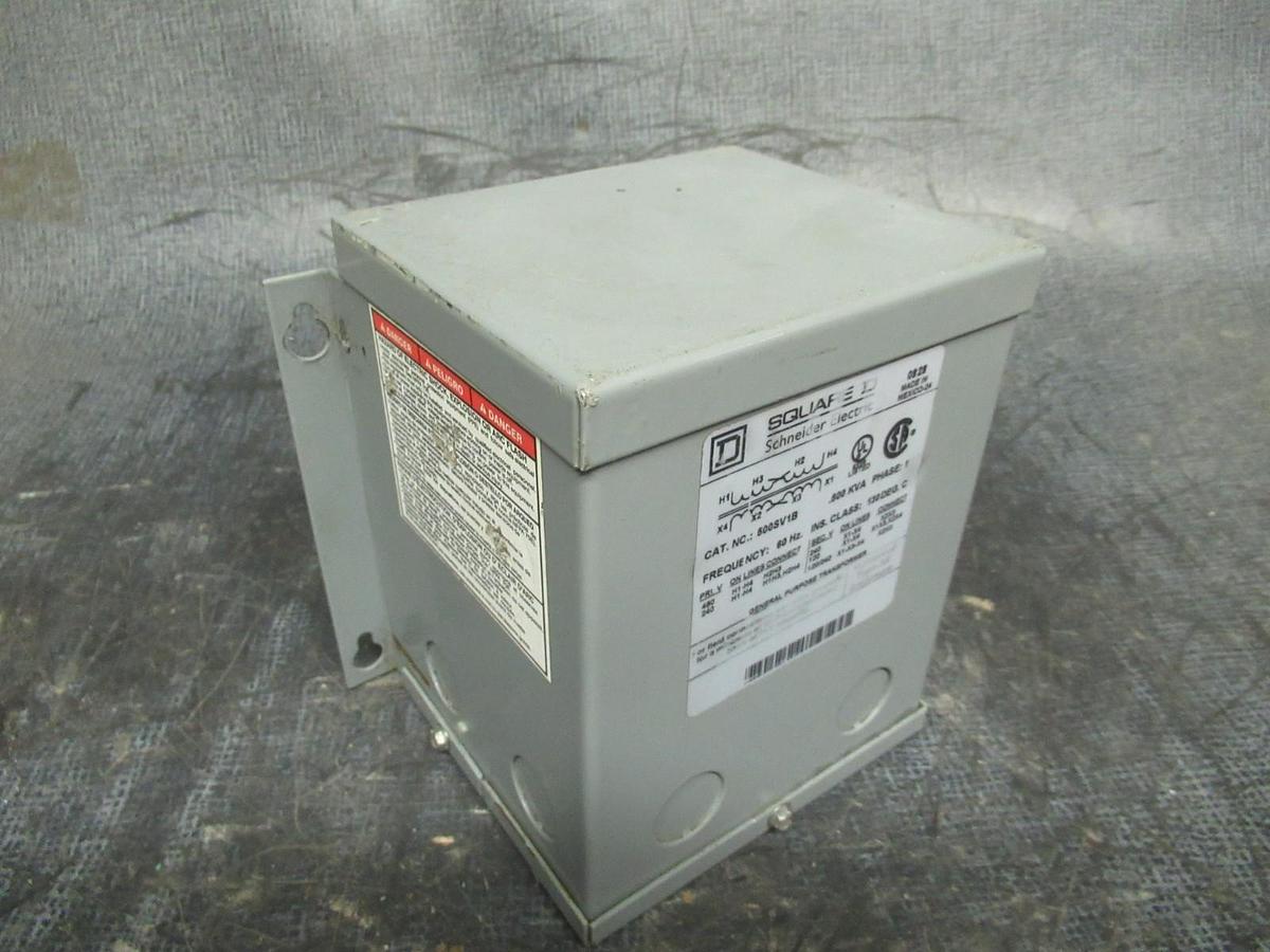 Used SQUARE D TRANSFORMER 500SV1B 0.5KVA 60HZ 480V 1-PHASE **WARRANTY INCLUDED**