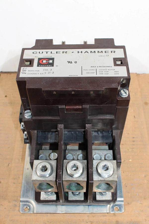 Used CUTLER HAMMER CONTACTOR C832LN1 350 AMP 600 VOLT 3-PHASE COIL: 120V **WARRANTY**