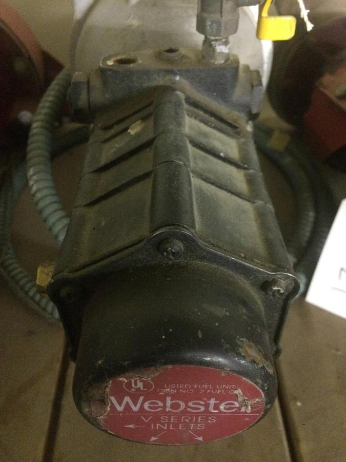 Used WEBSTER POWER FLAME V-SERIES OIL PUMP OP-CR5-GO-30 W/ BALDOR VM3116 1HP MOTOR