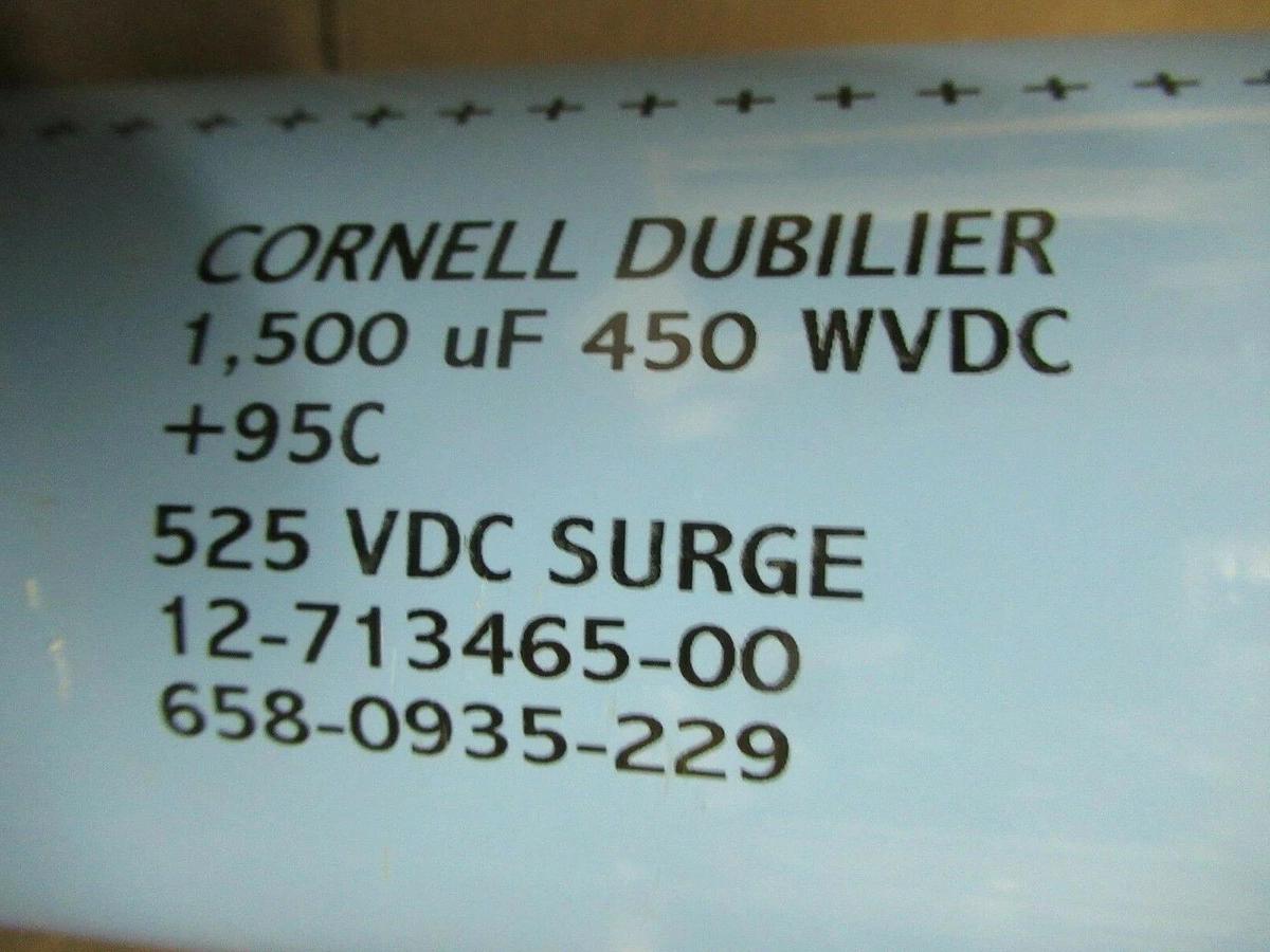 Used CORNELL DUBILIER CAPACITOR 12-713465-00 // 658-0935-229 1500 uF 450-525 VDC