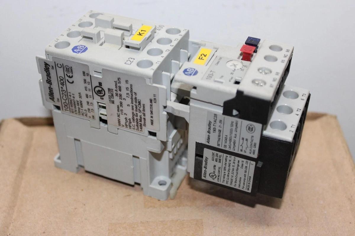 Used ALLEN BRADLEY STARTER 100-C23*400 W/ 193-T1AC25 600 VAC 30 AMP 15 HP *WARRANTY*