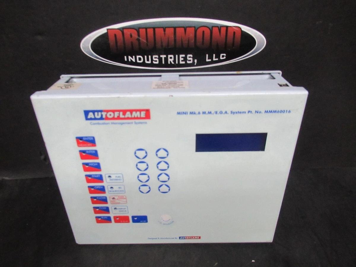 Used AUTOFLAME MM/EGA SYSTEM MM60016 MK. 6 230 VAC 45 W COMBUSTION MANAGEMENT SYSTEM