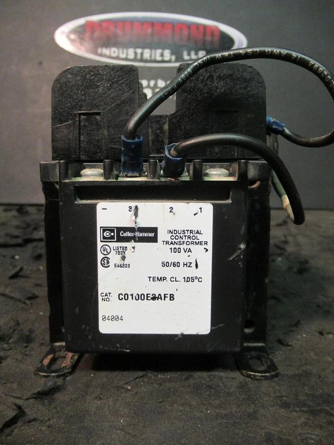 Used 0.01 KVA (10 VA) CUTLER HAMMER CONTROL TRANSFORMER 277/208 V 120 V C0100E3AFB
