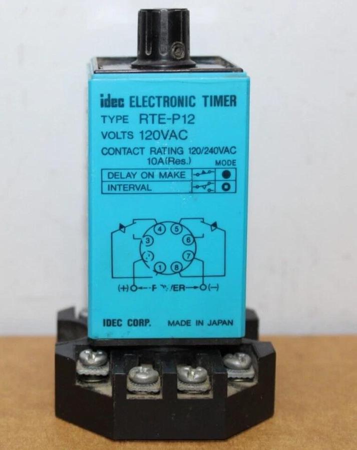 Used IDEC ELECTRONIC TIME DELAY RELAY RTE-P12 120/240 VAC 10 AMP 1 SEC TO 10 HOUR