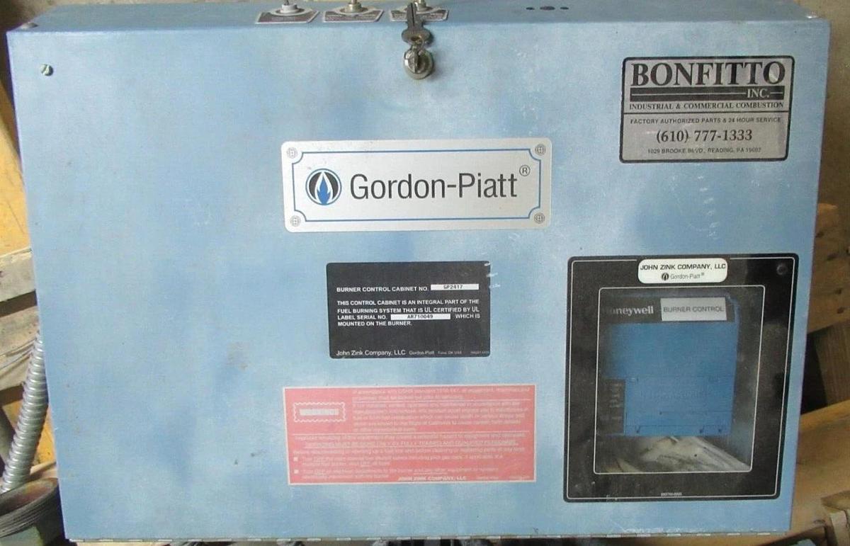 Used GORDON-PIATT NATURAL GAS BURNER TS10.2-G-50 3448 MBH 208 VOLT 14 AMP AR710049