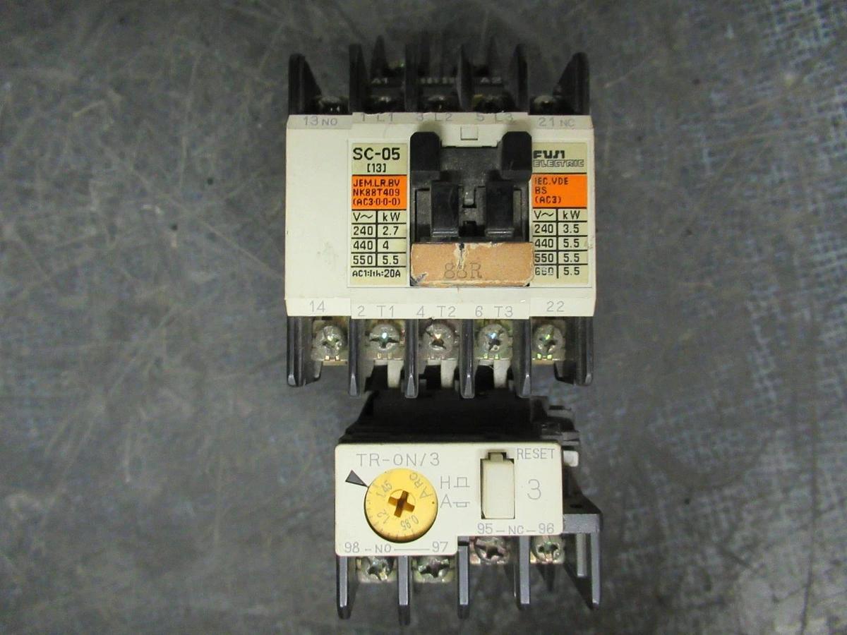 Used FUJI ELECTRIC STARTER SC-05 600V 3POLE 13A 5HP **WARRANTY INCLUDED**