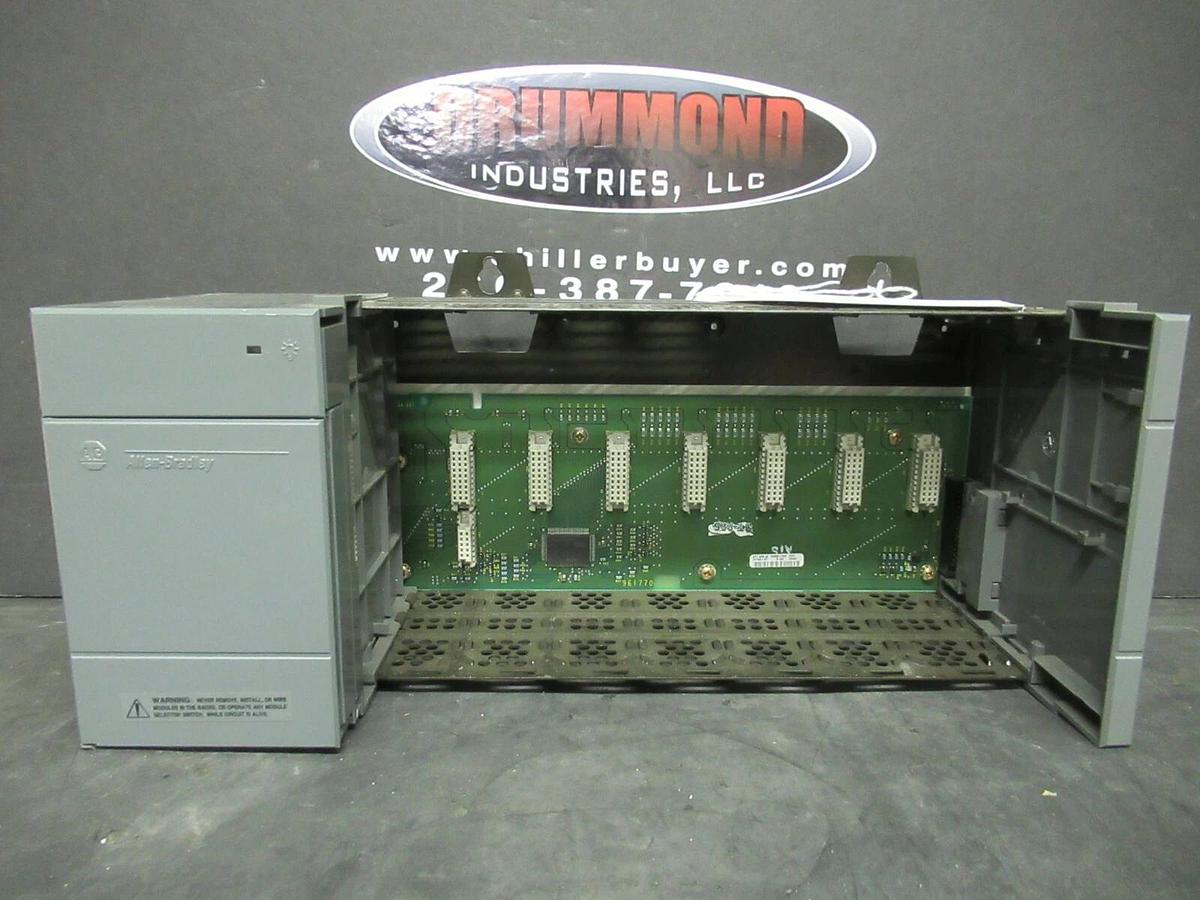 Used ALLEN BRADLEY SLC 500 POWER SUPPLY 1746-P2 SER. C W/ 1746-A7 SER.B 7 SLOT RACK