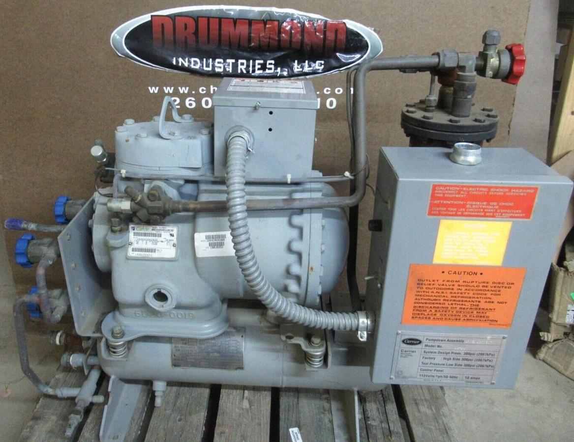 Used CARRIER PURGE UNIT 49724 19XBO-4280607 300 PSI 115V 10 AMP W/ 06DA8080GG0630
