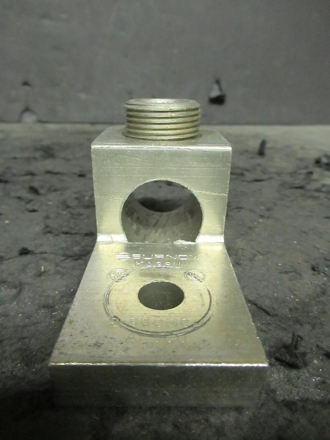 Used (3) QTY BURNDY KA36U 1 (SINGLE) BARREL MECHANICAL CONNECTOR LUG TAP 600 MCM - 2