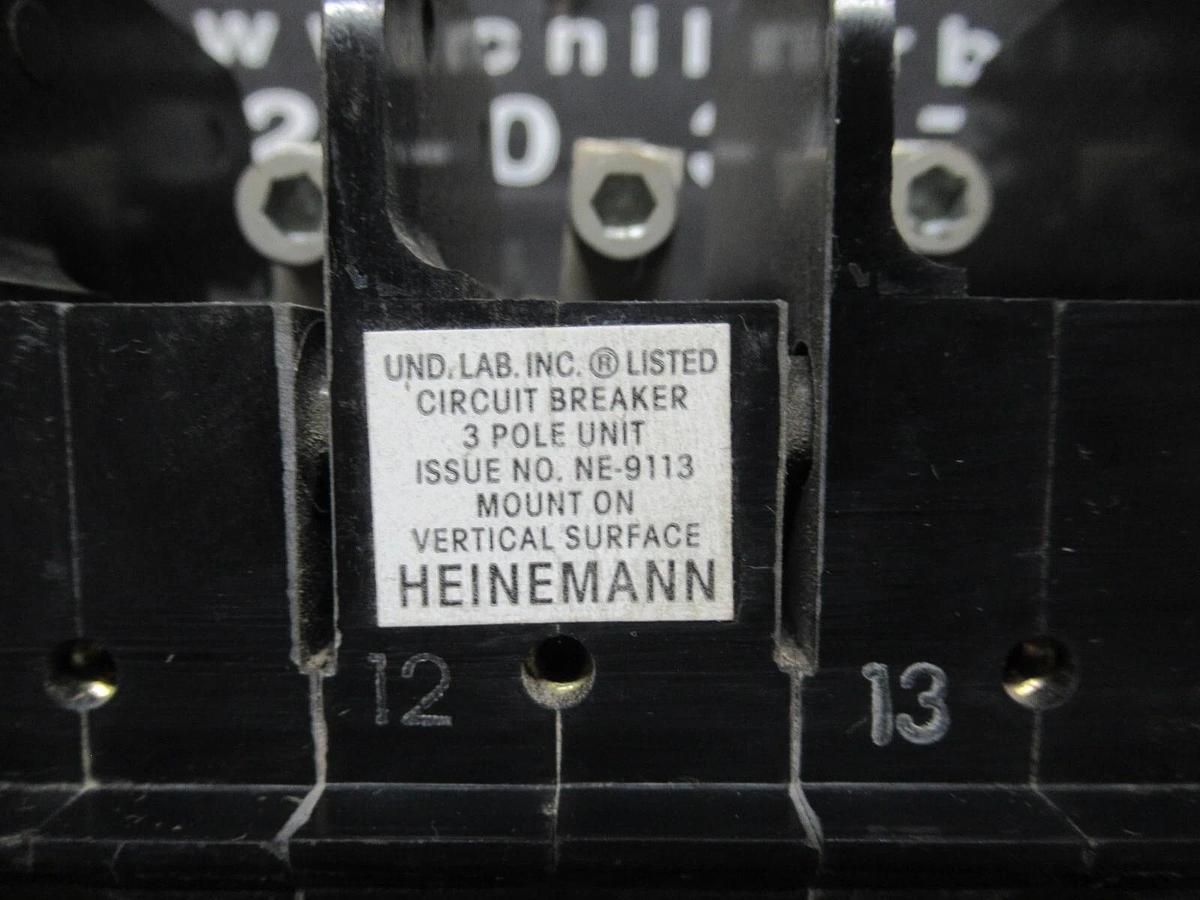 Used HEINEMANN BREAKER CF6-Z1-21 CF6-G8-DU 56 AMP TRIP 240 VAC HH83XE629A