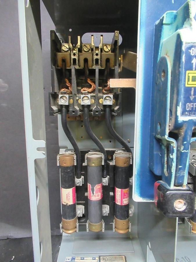Used SQUARE D MCC MOTOR CONTROL DUAL FEEDER 17" MODEL 4 30/60 AMP FUSES