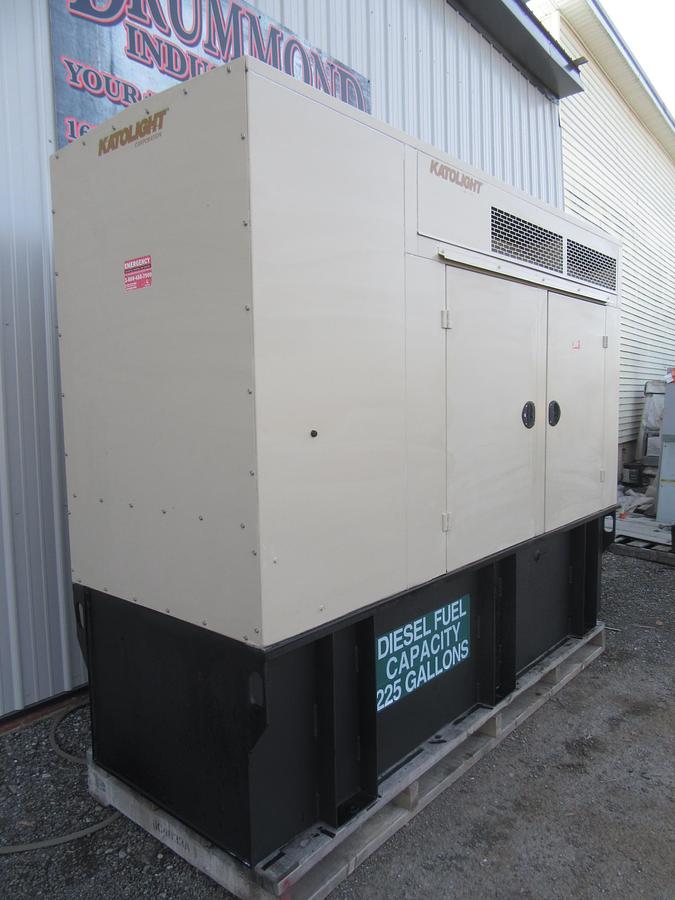 Used 60 KW DIESEL GENERATOR KATOLIGHT 120/240V RE-CONNECTABLE SOUND ENCLOSED 884HRS