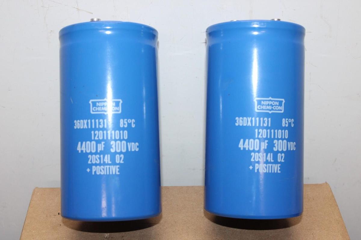 Used LOT OF 2 NIPPON CHEMI-CON 36DX11131 120111010 4400 uF 300 VDC **WARRANTY**