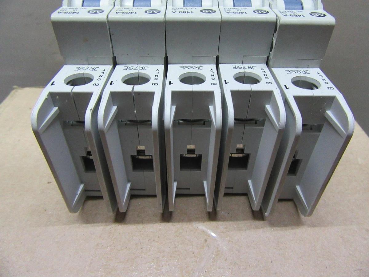 Used LOT OF 5 ALLEN BRADLEY 1489-A1C020 AB-5321 SINGLE POLE 277 VAC 2 AMP