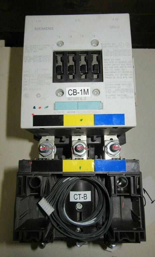 Used SIEMENS SIZE 4.5 SIRIUS STARTER 125 HP @ 460 V 3PH 195 A 120 V COIL 3RT1055-6