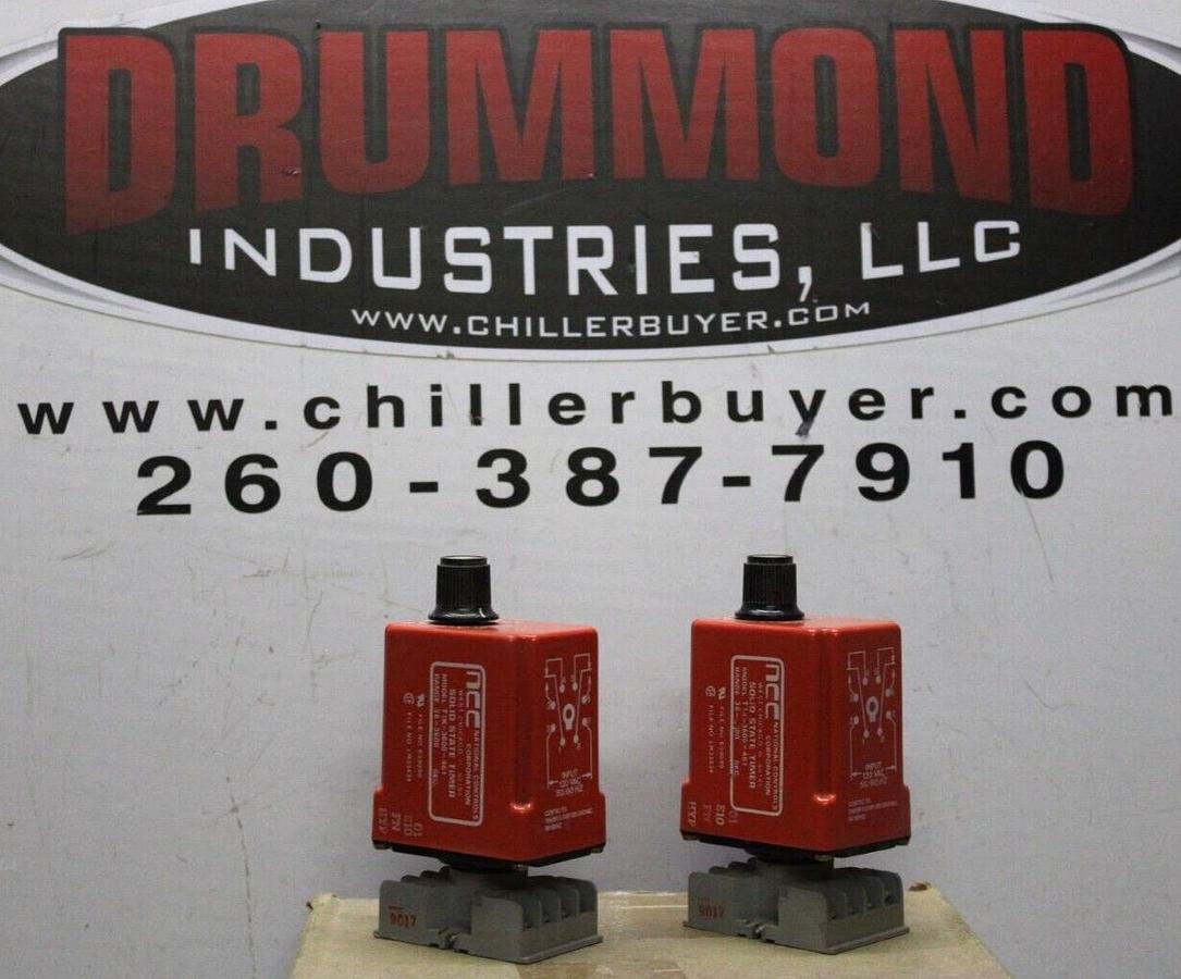 Used LOT OF 2 NCC SOLID STATE TIMER RELAY T1K-3600-461 36-3600 SECOND 120 VAC 10 AMP