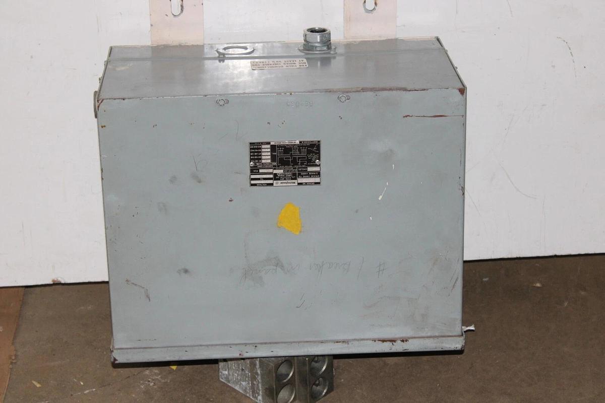 Used WESTINGHOUSE 3-PHASE EPT TRANSFORMER 6E1065 9 KVA HIGH: 480V LOW: 208/120V