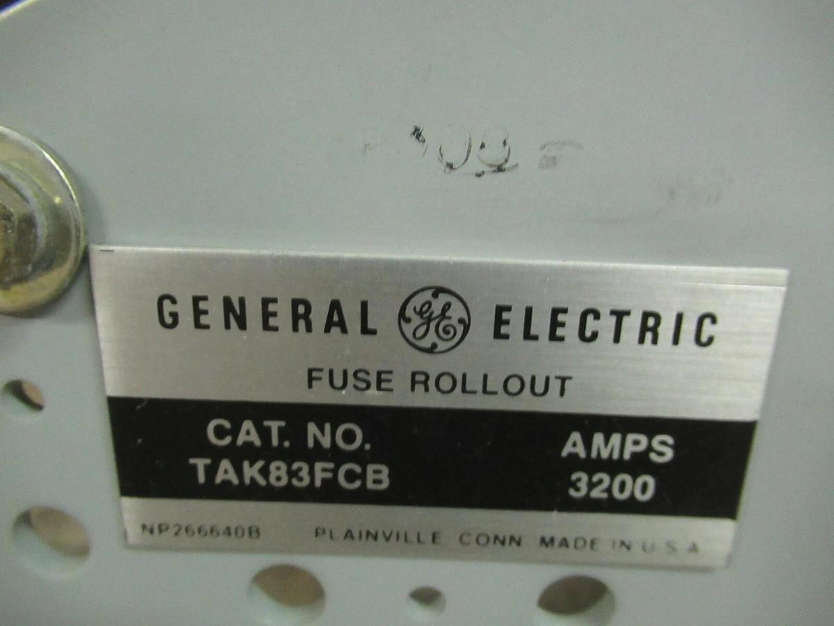 Used GE GENERAL ELECTRIC POWERBREAK 3200 AMP FUSE ROLLOUT TAK83FCB BREAKER STATIC