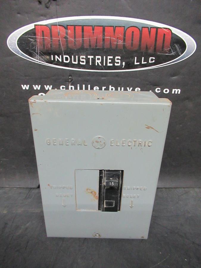 Used GENERAL ELECTRIC LOAD CENTER TL240S 40 AMP 240 VAC W/ 15 AMP BREAKER