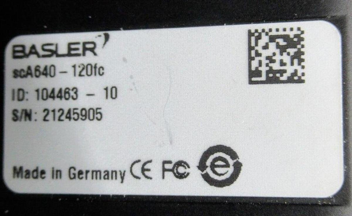 Used BASLER FIRE WIRE SCOUT CAMERA SCA640-120FC 120 FPS MONOCHROME **WARRANTY**