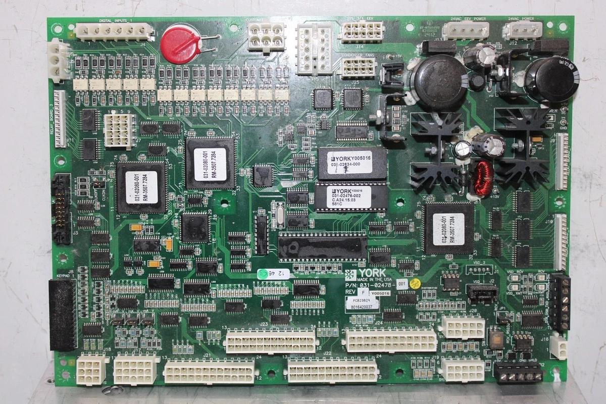 Used YORK CHILLER CONTROL I/O CIRCUIT BOARD 031-02478-001 REV. F **WARRANTY**