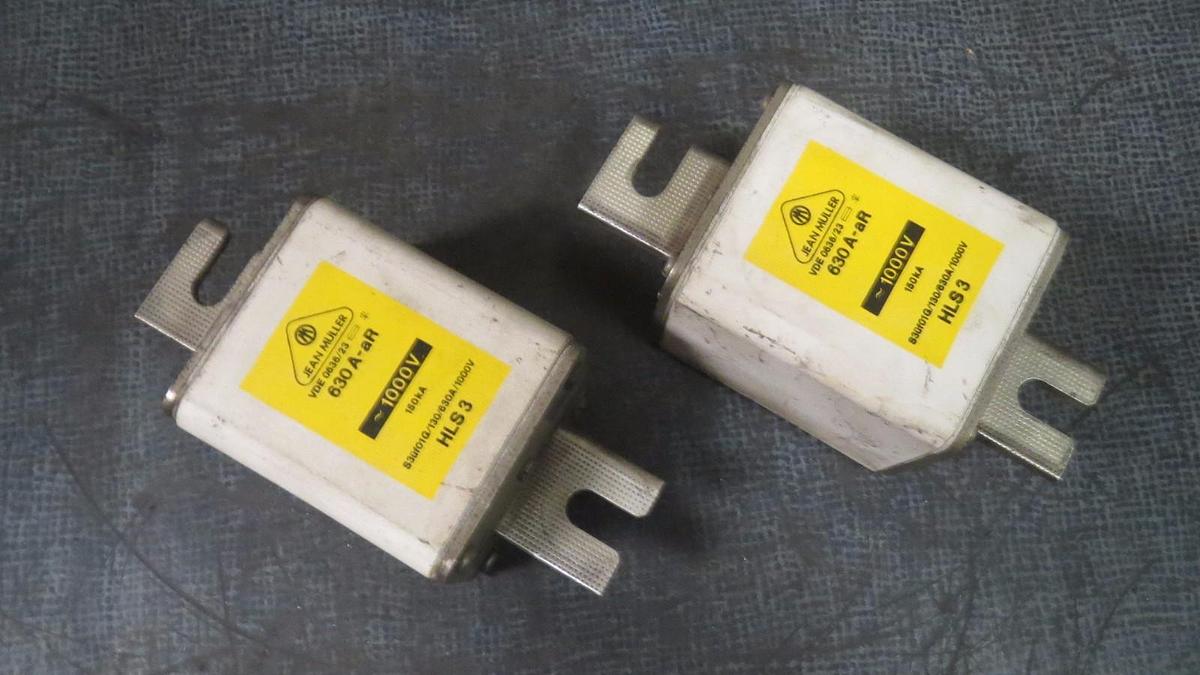 Used JEAN MULLER (1) HLS 3 FUSE 630 AMP 1000V # VDE-0636/23 **WARRANTY INCLUDED**