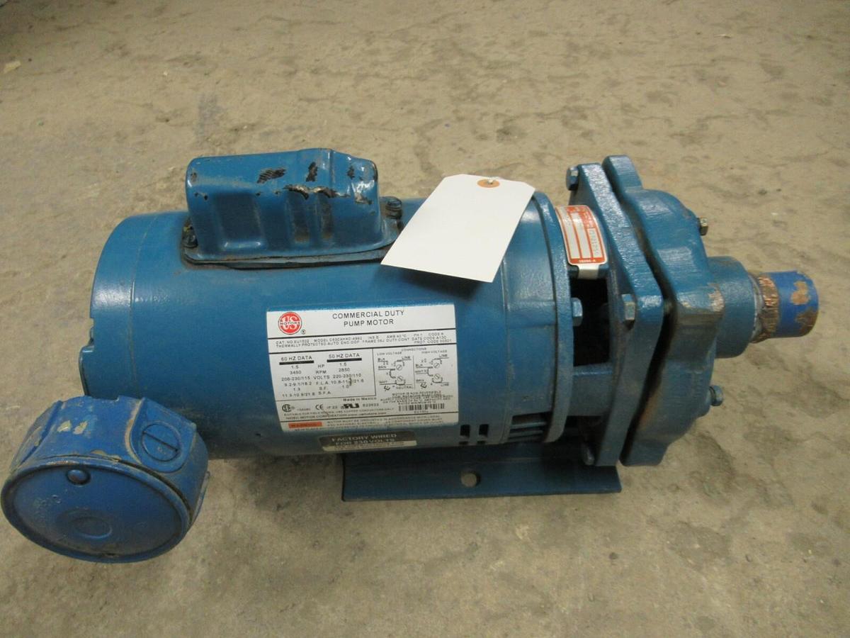 Used BURKS CIRCULATION PUMP 15G5 15G5-1-1/4 1.5 HP 115/208-230 VOLTS 3450 RPM EU1502