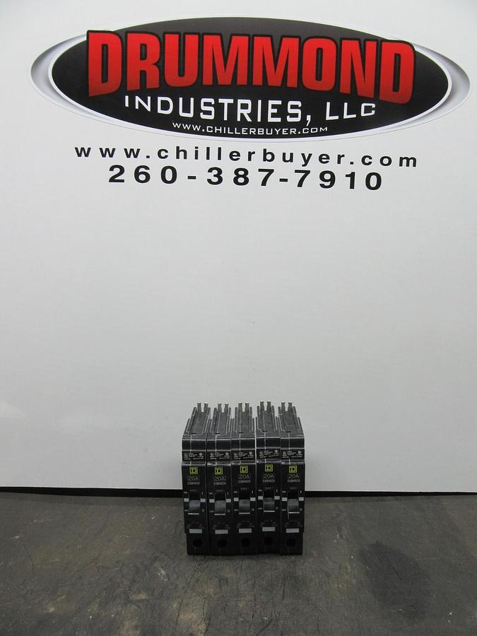 Used LOT OF 5 SQUARE D BREAKER EGB14020 20 AMP SINGLE POLE 480/277 VOLT **WARRANTY**