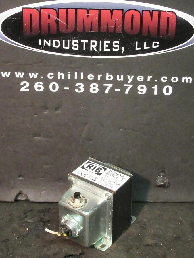Used 0.075 (75 VA) RIB DRY CONTROL TRANSFORMER 120 VAC PRI TO 24 VAC SEC TR75VA001