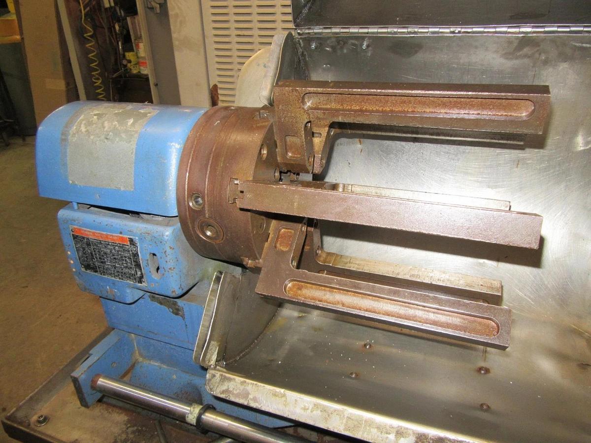 Used 3/4" THROUGH HOLE 8" SWING LATHE CUSTOM AIR FEED 6 JAW UNIVERSAL CHUCK 3/4 HP