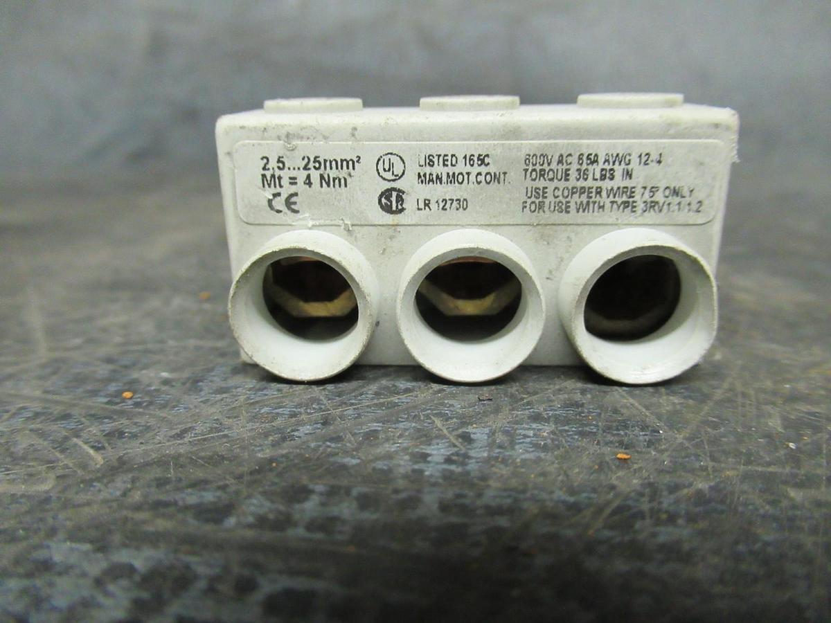 Used (3) SIEMENS BUSSBAR FEEDER LUG SET 3RV1915-5A LOT OF 3 **WARRANTY INCLUDED**