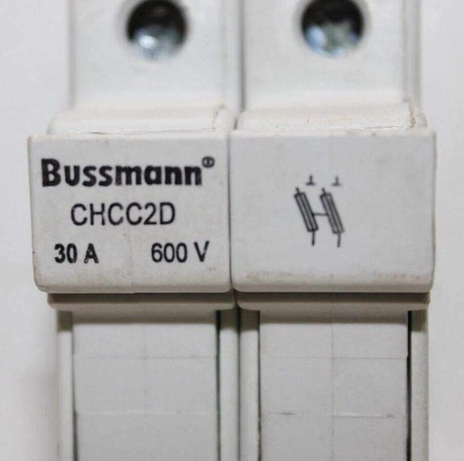 Used BUSSMANN FUSE HOLDER CHCC2D 600 VOLT 30 AMP 2-POLE **WARRANTY INCLUDED**