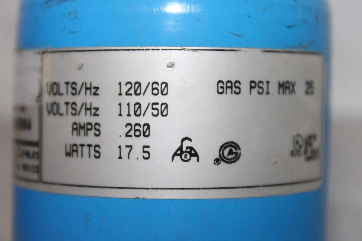 Used ITT SOLENOID GAS VALVE S261SA02N3KK4 120 VAC 0.26 AMP 17.5 WATT 50/60 HZ 25 PSI