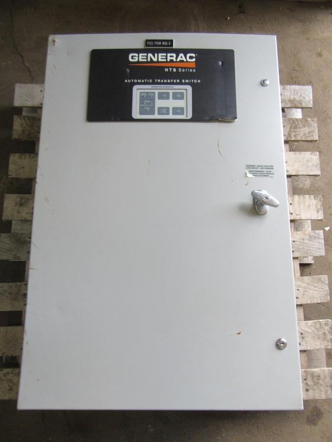 Used 100 AMP GENERAC HTS ATS AUTOMATIC TRANSFER SWITCH HTSN100G1 120/208 VAC
