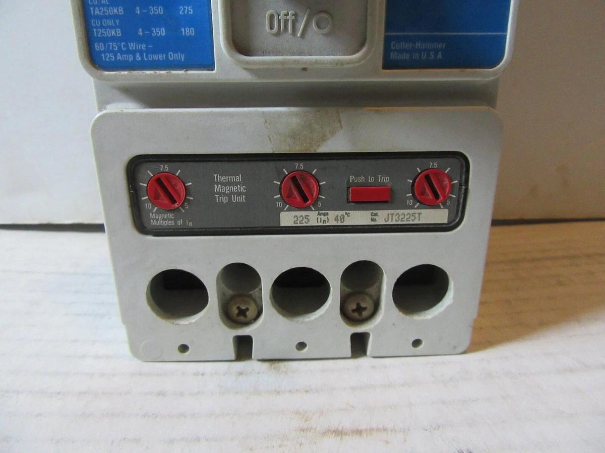 Used (1) CUTLER HAMMER JDB35k CIRCUIT BREAKER JDB3225 225 AMP 600 VAC 3-POLE
