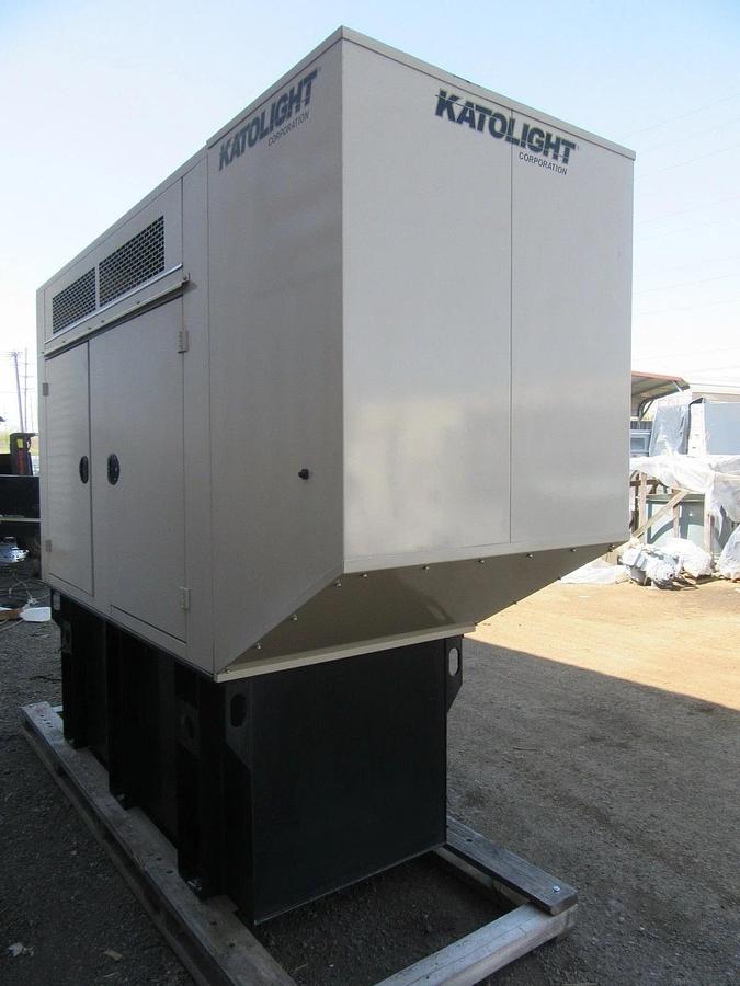Used 60 KW DIESEL GENERATOR KATOLIGHT 120/240V RE-CONNECTABLE SOUND ENCLOSED 854 HRS