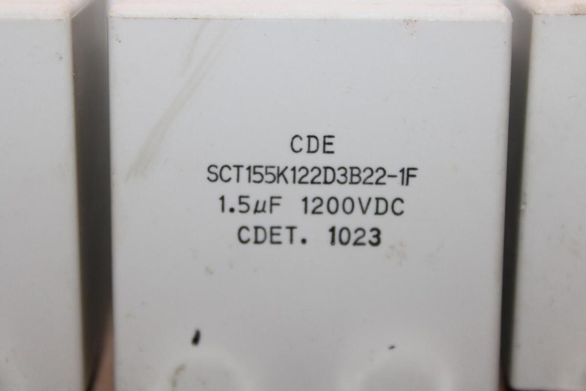 Used LOT OF 4 CDE CAPACITOR SCT155K122D3B22-1F 1200 VOLT 1.5 uF CDET. 1023 *WARRANTY*